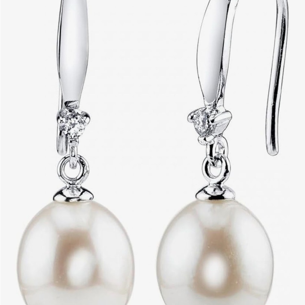 Lustrous Silver Pearl Earrings